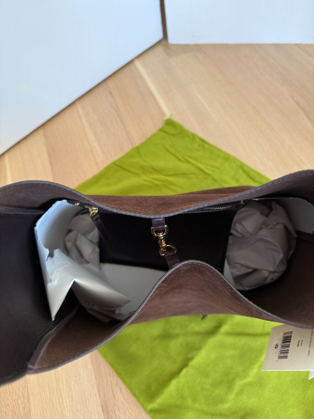 Tory Burch Romy Suede Hobo Bag Dark Cocoa NWT - Picture 6 of 8